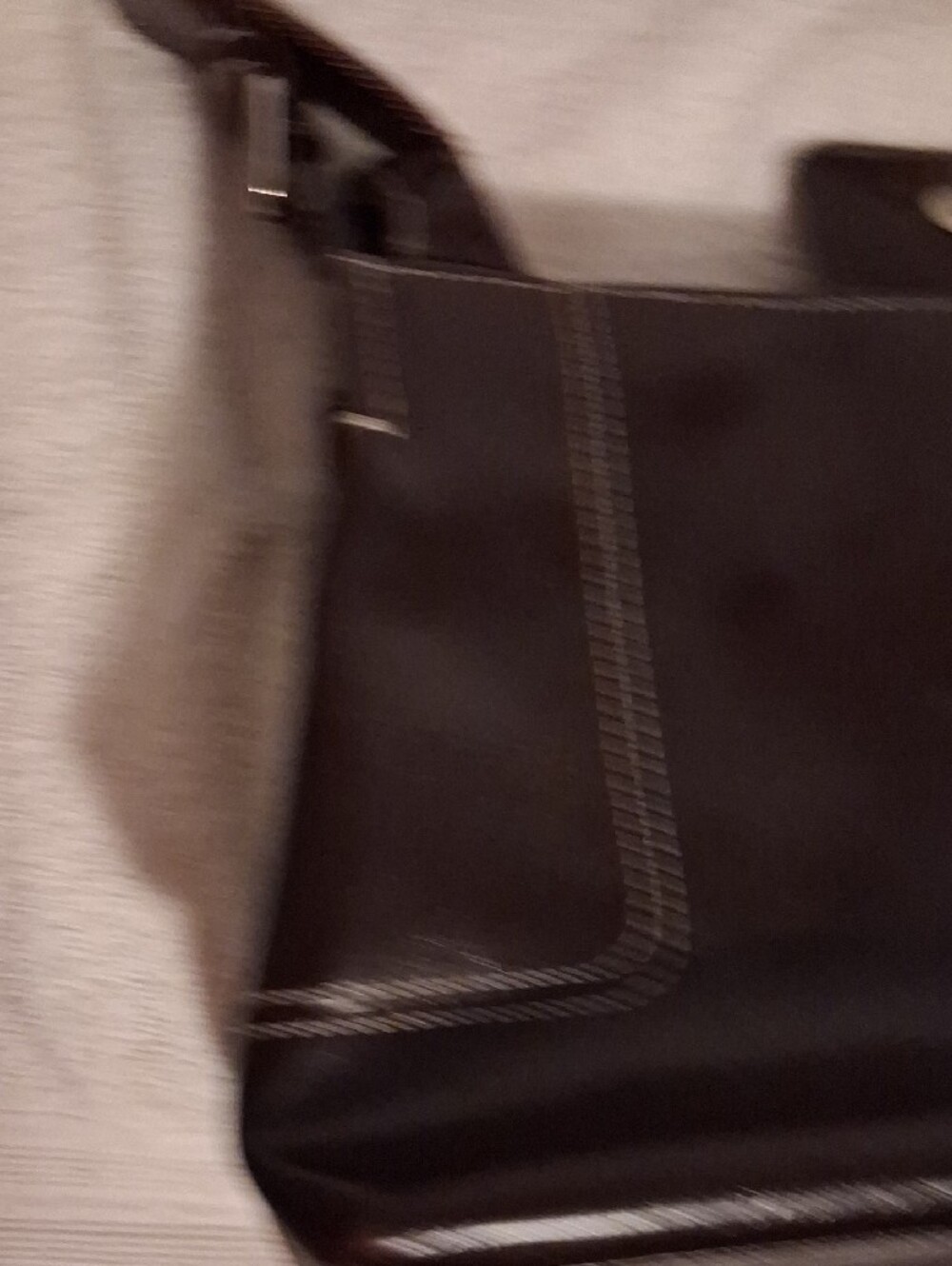 Nine West Black Shoulder Bag with White Contrast Stitching - Picture 5 of 9
